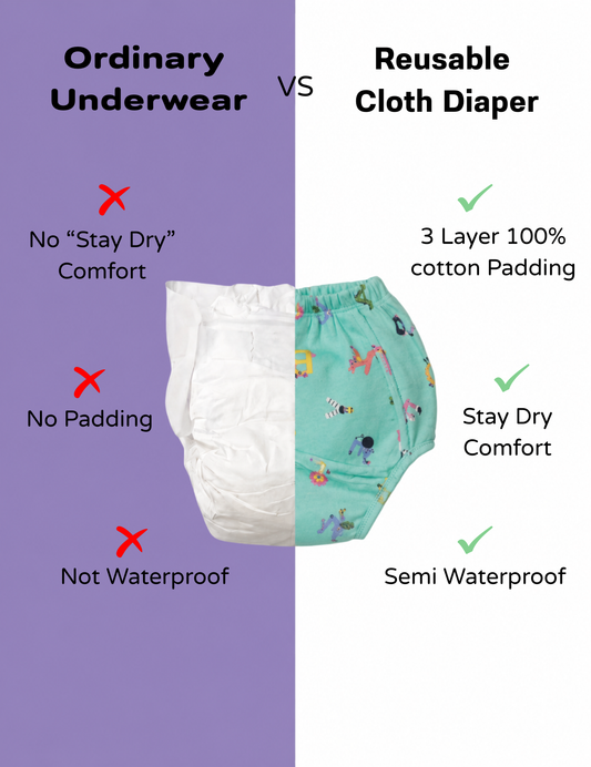 Rainbow Joy | Reusable Cloth Diapers | Pack of 6