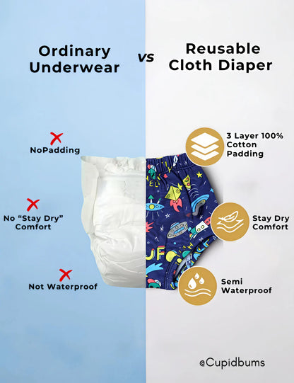 Anime Sailors | Reusable Cloth Diapers | Pack of 4