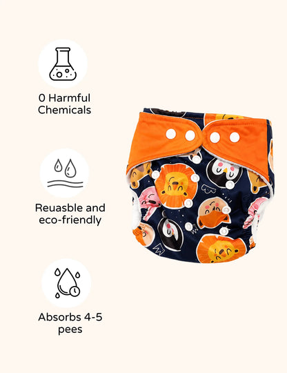 Premium Reusable Baby Cloth Diaper – Adjustable 5–17 kg | Pack of 2