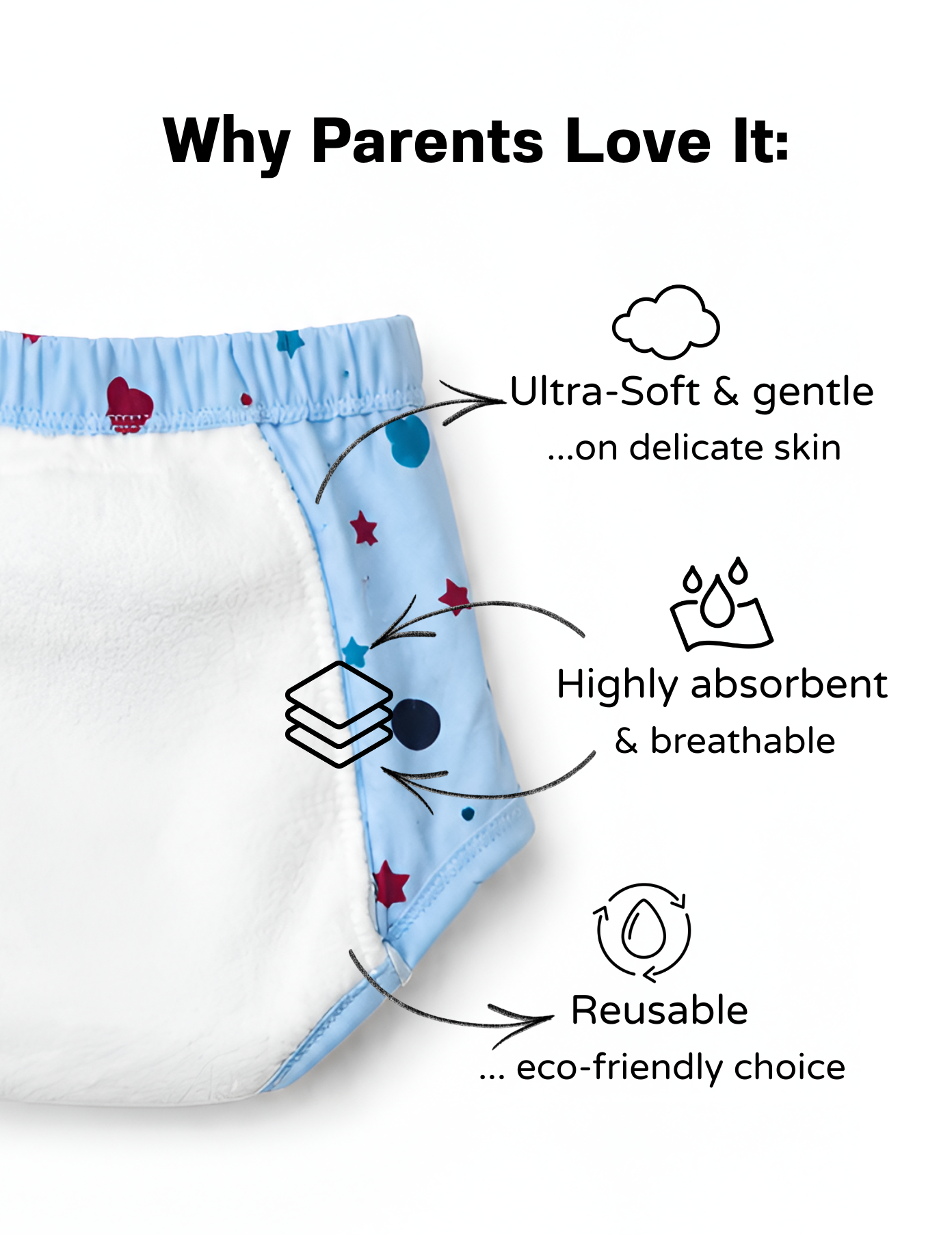 Tiny Smiles | Reusable Cloth Diapers | Pack of 9