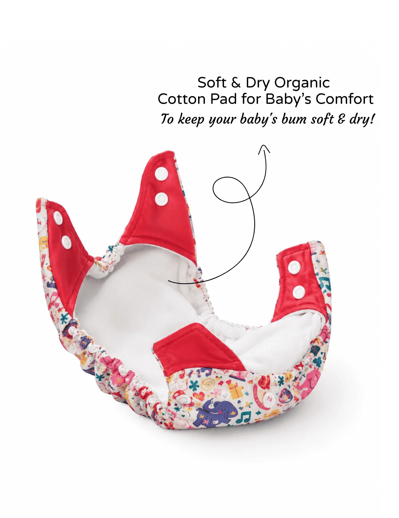 Premium Reusable Baby Cloth Diaper – Adjustable 5–17 kg | Pack of 2