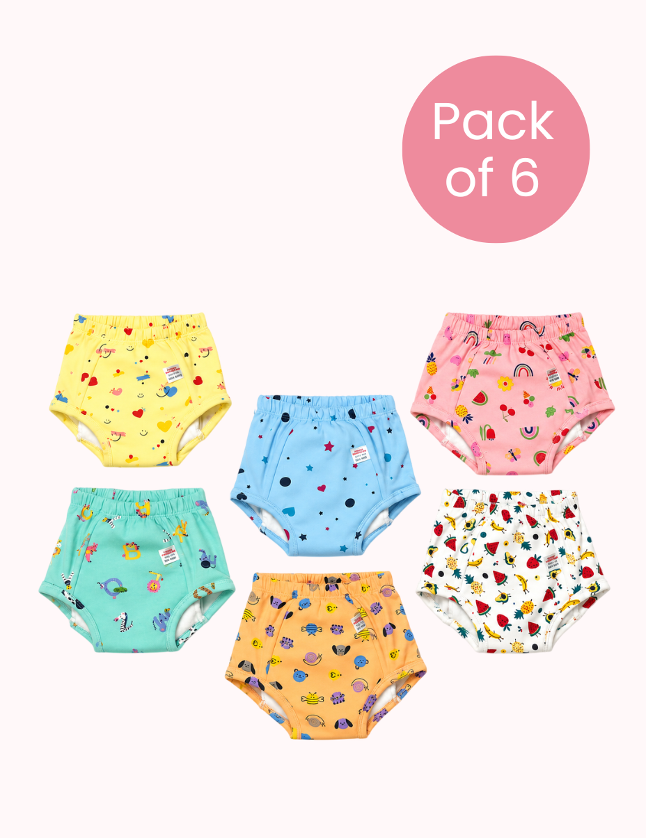 Rainbow Joy | Reusable Cloth Diapers | Pack of 6