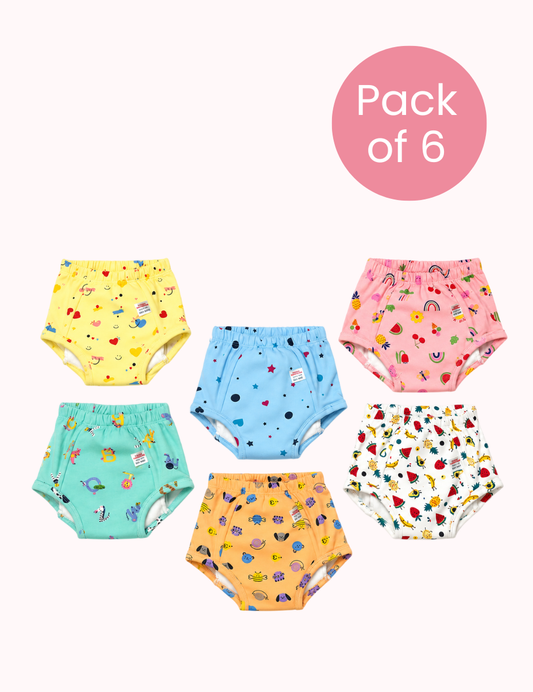 Rainbow Joy | Reusable Cloth Diapers | Pack of 6