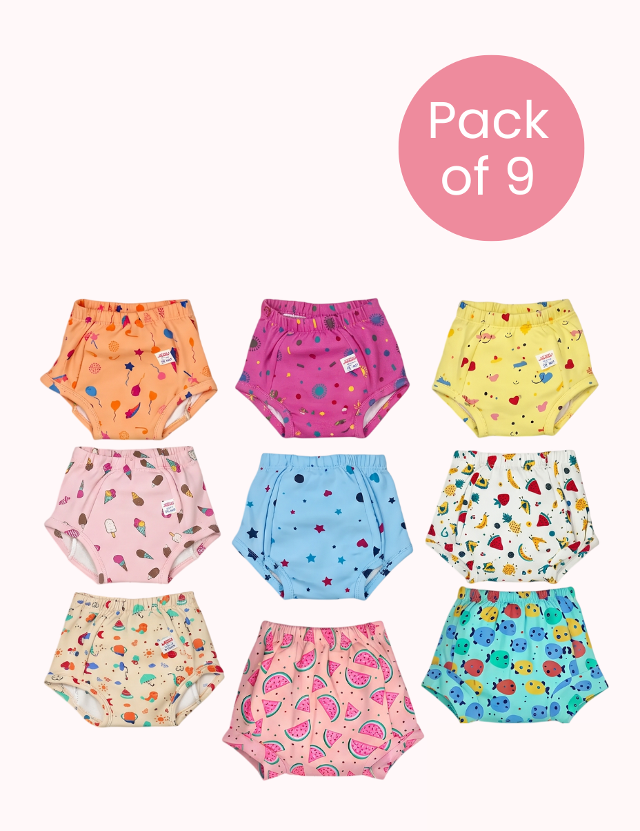 Tiny Smiles | Reusable Cloth Diapers | Pack of 9