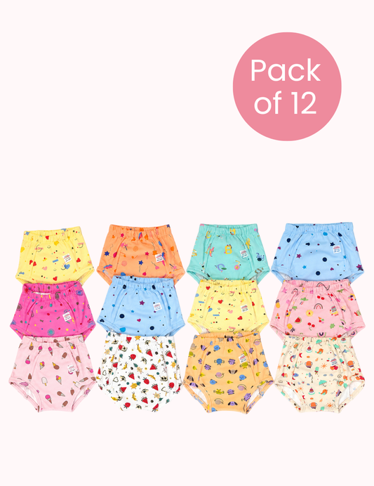 Tiny Adventures | Reusable Cloth Diapers | Pack of 12