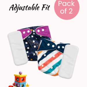 Premium Reusable Baby Cloth Diaper – Adjustable 5–17 kg | Pack of 2